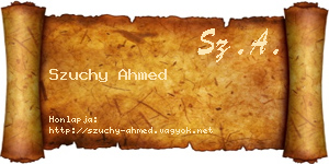 Szuchy Ahmed névjegykártya